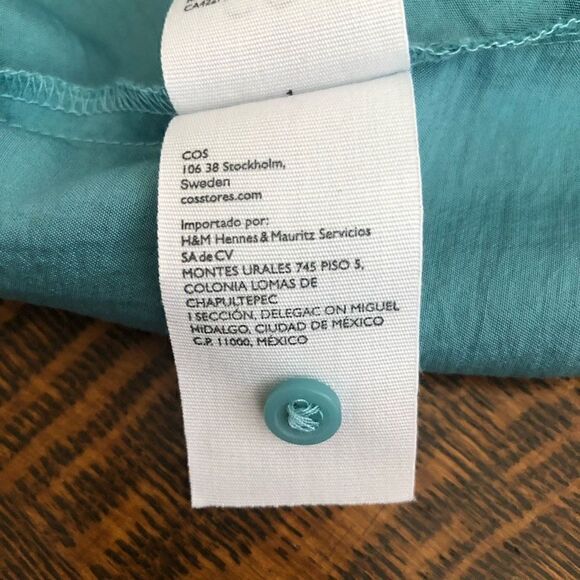 COS Aqua Oversized High Low Top Size 4 - Picture 9 of 13